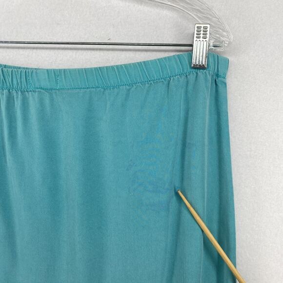 HEAVEN Skirt S 80s Twill Cotton Straight Maxi Elastic Waist Green VTG USA - Picture 13 of 14